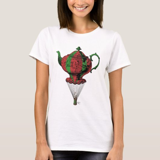 テ飛んでいるーポット2赤と緑 Tシャツ (正面)