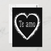 テ・アモ、白黒のスペインの君が好き ポストカード (正面/裏面)