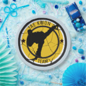 テ·クォン·	ド·ファイターのテ·クォン·ドシルエット。 ペーパープレート (パーティー)