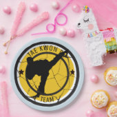 テ·クォン·	ド·ファイターのテ·クォン·ドシルエット。 ペーパープレート (パーティー)