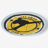 テ·クォン·	ド·ファイターのテ·クォン·ドシルエット。 ペーパープレート (アングル)