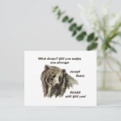 デおもしろい引用文やる気を起こさせるクマはあなたを殺す ポストカード (スタンド正面)