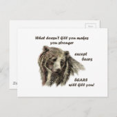 デおもしろい引用文やる気を起こさせるクマはあなたを殺す ポストカード (正面/裏面)