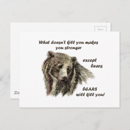 デおもしろい引用文やる気を起こさせるクマはあなたを殺す ポストカード (正面/裏面)