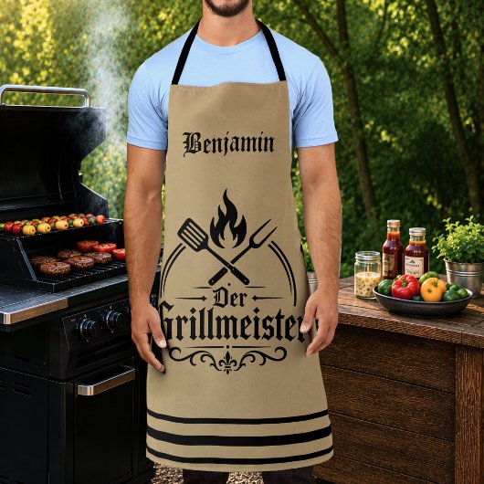 デアグリルマイスター モノグラム BBQ グリルマスター エプロン