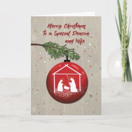 デアコンと妻のクリスマス装飾とマネジャー カード