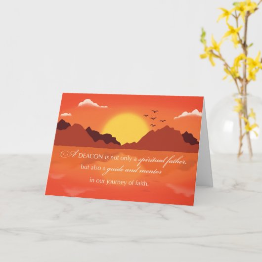 デアコンの父の日と夕日の風景 カード (黄色い花)