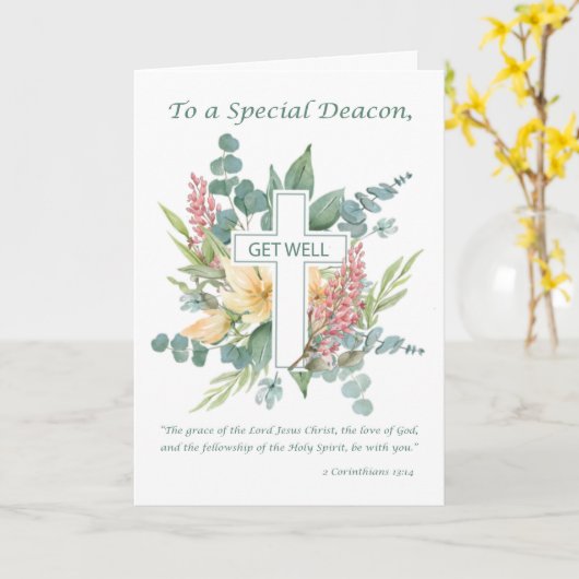 デアコンはワイルドフラワーとよく宗教的なクロスを得る カード (黄色い花)