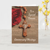 デアコン叙勲記念日レッドローズ&ロザリオ カード (黄色い花)