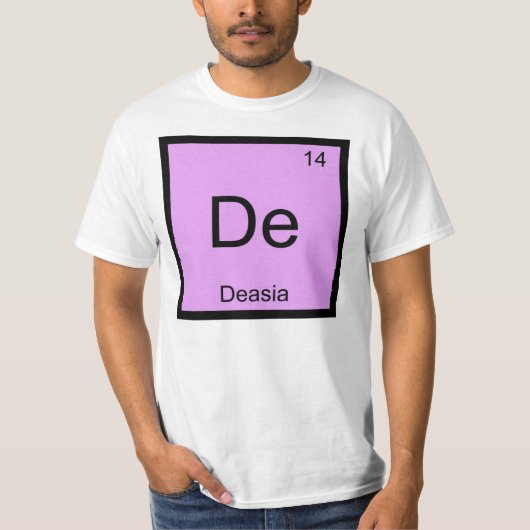 デアジア 名前 化学元素 周期表 Tシャツ (正面)