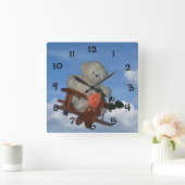 デアフリゲンドテディ – Bar スクエア壁時計 (ホーム)