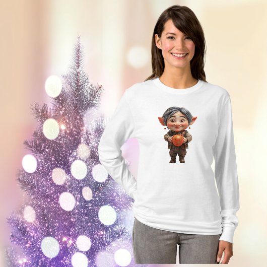 デアリクリスマス小妖精や小人女子ティー Tシャツ