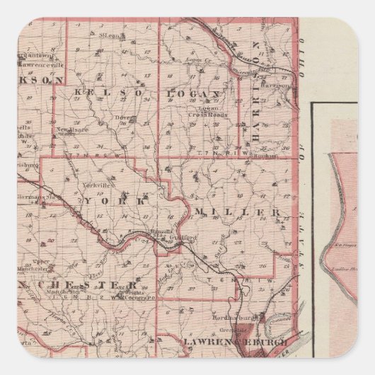 デアルボーン県のグリーンデールの地図 スクエアシール (正面)