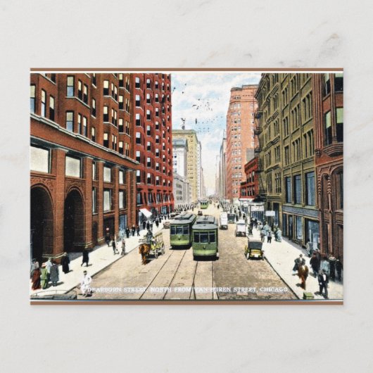 デアルボーン通り、イリノイ州シカゴ写真1911 ポストカード (正面)