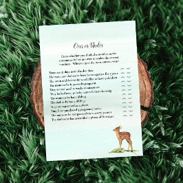 デアーズの下で森の冒険ベビーシャワーゲーム 招待状