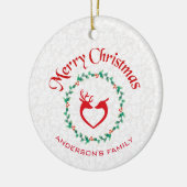 デアーズアンドクリスマスリース セラミックオーナメント (左)