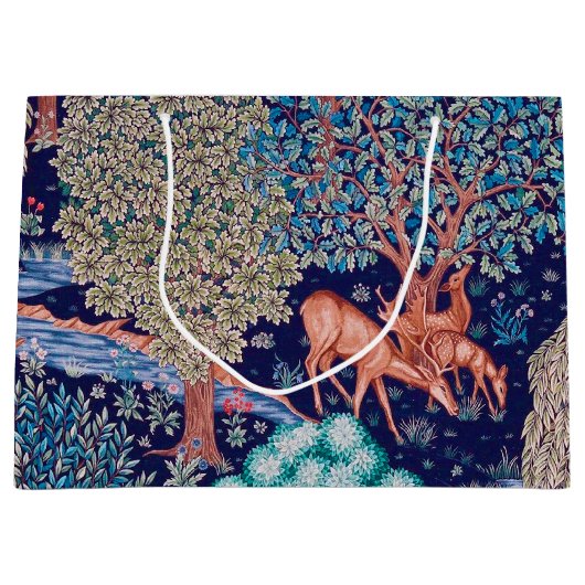 デアーズインザフォレストウィリアム・モリス大抱き枕 ラージペーパーバッグ (正面)