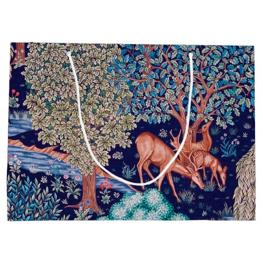 デアーズインザフォレストウィリアム・モリス大抱き枕 ラージペーパーバッグ (裏面)