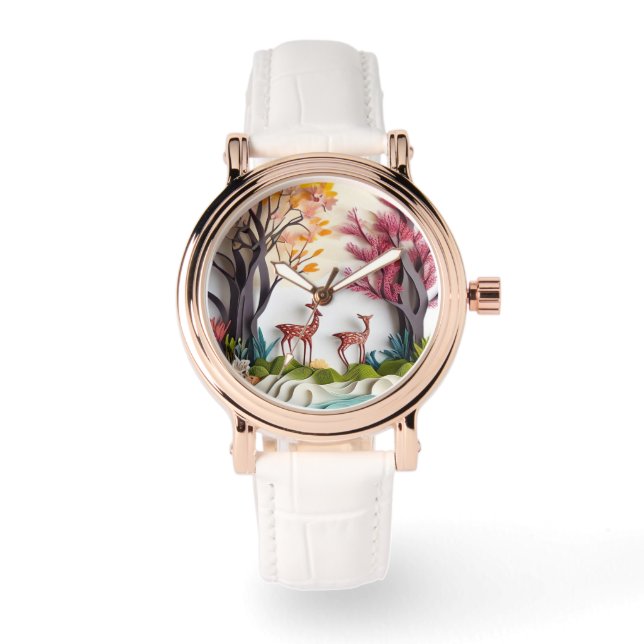 デアーズ・イン・フォレストアーユニークト 腕時計 (正面)