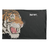 デア怒プジャングルの野生のトラのブラウンブラック 枕カバー (裏面)