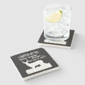 ディおもしろいア狩り引用文ブラックバー ストーンコースター (横)