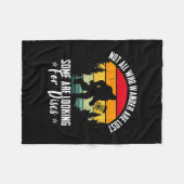 ディおもしろいスクゴルフ好きの女性と男性のグラフィック フリースブランケット (正面(横))