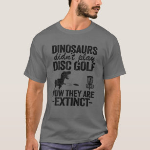 ディおもしろいスク・ゴルファーが恐竜がディスクを使わな遊い Tシャツ