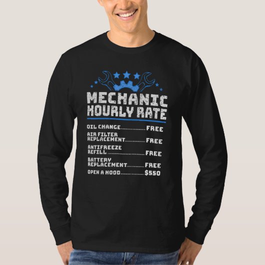 ディおもしろいーゼル整備士時給 Tシャツ (正面)