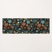ディかわいらしティカラフルフローラブラックデザイン ヨガマット (裏面(横))