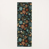 ディかわいらしティカラフルフローラブラックデザイン ヨガマット (裏面)