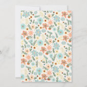 ディかわいらしティカラフルフローラホワイトデザイン 招待状 (裏面)