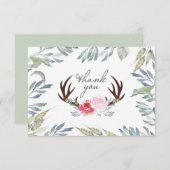 ディアアントラーガールベビーシャワーサンキューカード サンキューカード (正面/裏面)