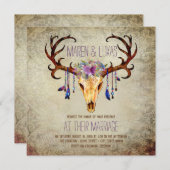 ディアアントラースカル素朴カントリーウェディング 招待状 (正面/裏面)