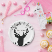 ディアアントラーバックワイルドベイビーシャワー ペーパープレート (パーティー)