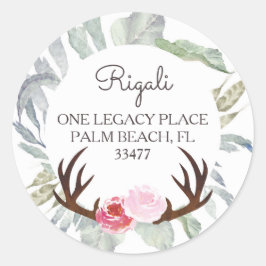 ディアアントラーピンクローゼス差出人住所 ラウンドシール