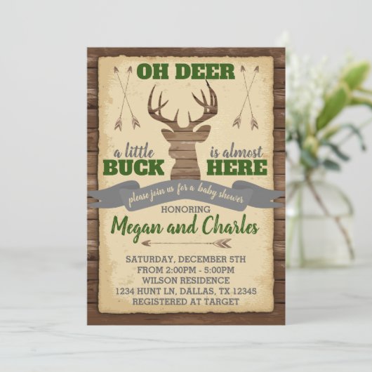 ディアアントラーベビーシャワー招待状招待状 招待状 (スタンド正面)