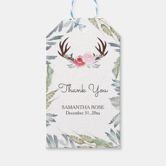 ディアアントラーメッセージカード ギフトタグ (正面)