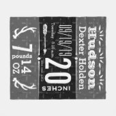 ディアアントラー矢印任意のカラーベビー誕生状態 フリースブランケット (正面(横))