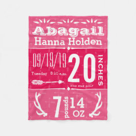 ディアアントラー矢印任意のカラーベビー誕生状態 フリースブランケット