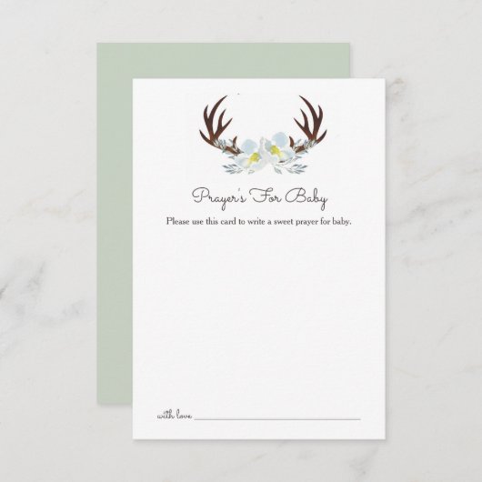 ディアアントラー祈りの言葉用ベビー 招待状 (正面/裏面)