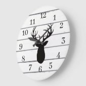 ディアアントラー素朴ウッドデコールラージラージクロック ラージ壁時計 (傾斜)