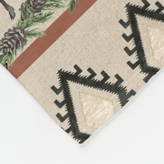 ディアアントラー素朴ウッドフォレストキャビンファミリー名 フリースブランケット (角)