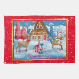 ディアアンドギフトオンホリデー夕べカスタマイズ キッチンタオル