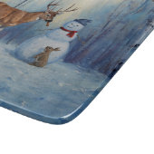 ディアアンドハッピーホテル雪だるまウィンターホリデーシーン カッティングボード (角)