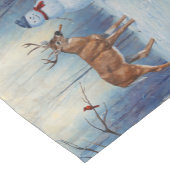 ディアアンドハッピーホテル雪だるまウィンターホリデーシーン ショートテーブルランナー (コーナー)