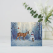 ディアアンドハッピーホテル雪だるまウィンターホリデーシーン シーズンポストカード (スタンド正面)