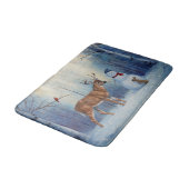 ディアアンドハッピーホテル雪だるまウィンターホリデーシーン バスマット (アングル)