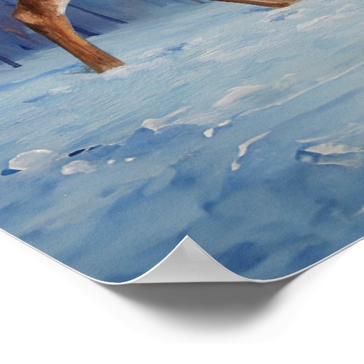 ディアアンドハッピーホテル雪だるまウィンターホリデーシーン ポスター (角)