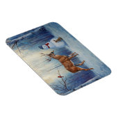 ディアアンドハッピーホテル雪だるまウィンターホリデーシーン マグネット (右側)