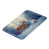 ディアアンドハッピーホテル雪だるまウィンターホリデーシーン マグネット (左側)